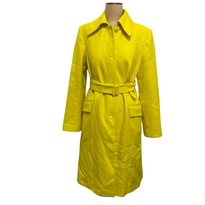 Cue Womens  Size 12 Trench Coat Yellow 