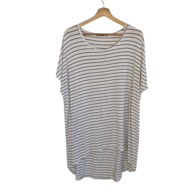 Vine Apparel Womens  Size L / M Shirt Dress Black  / Striped / White 