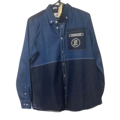  Mens I.U. Uranus Size XXL Navy Blue Denim Shirt 
