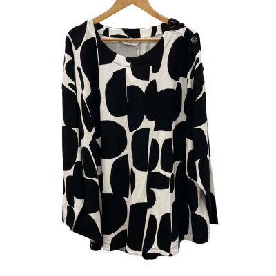 Virtuelle Womens  Size 24 Long Sleeve Top Black  / White 