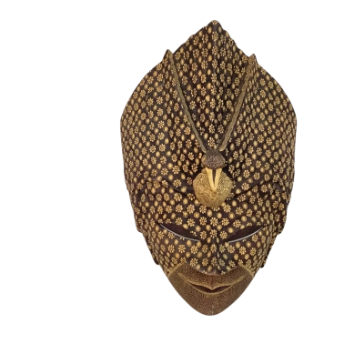 Hand Painted Batik on Wood Decorative Wall Mask 