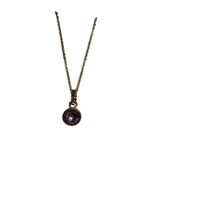  Sterling Sliver purple gemstone pendant and Necklace Gold / Purple 
