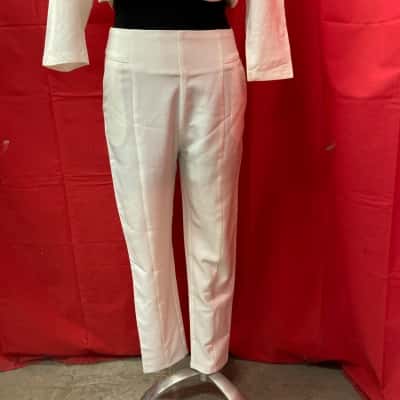 Beginning Boutique Womens  Size 12 White Rear Zip Tailored Pants