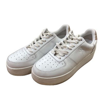 Windsor Smith Leather Platform Sneaker in Rich White/ Rose Gold 