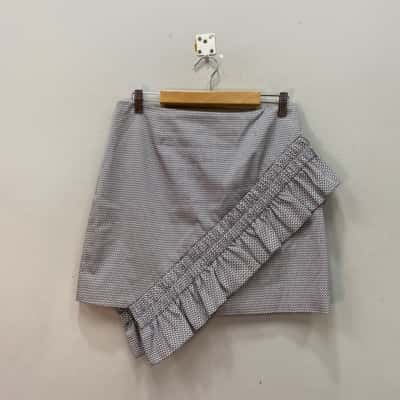 C/MEO Collective Womens  Size L Mini Skirt Khaki / White 