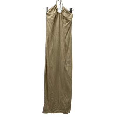 Lioness Womens Size S Halter Neck Dress Beige - Linen/Viscose