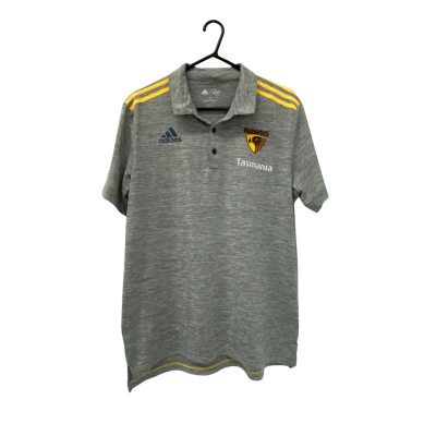 Adidas Hawthorn Hawks Tasmania AFL Onfield Hawthorn FC Charcoal Polo Top size L