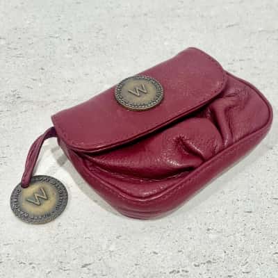 Wanderer Maroon Leather Card & Coin Pouch - so soft 