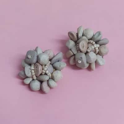 Lightweight Stone Cluster Clip On Earrings