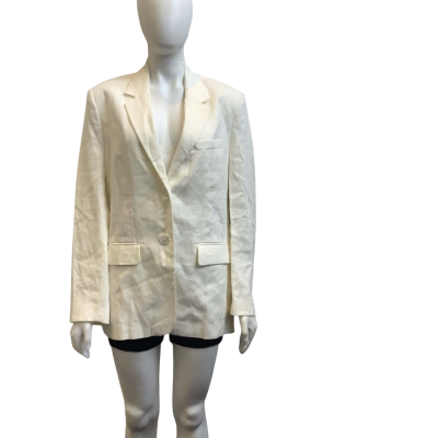 Brand New Assembly Label Womens  Size 10 Leila Linen Jacket Antique White