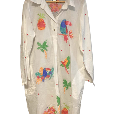 Lulalife vintage shirt dress  Size L Pattern / White 