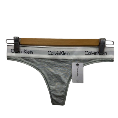 Calvin Klein Womens  Size S Thong String Grey RRP $34.95