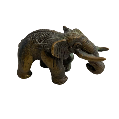 Vintage Brass Elephant Miniature Statue 