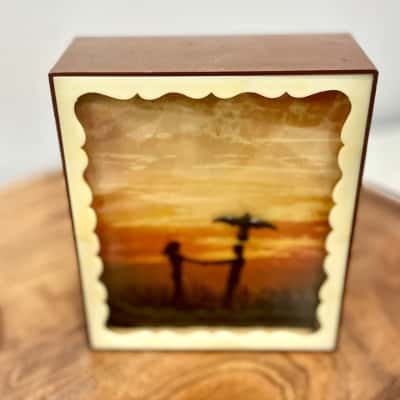Vintage Silhouette Sunrise Music Box 
