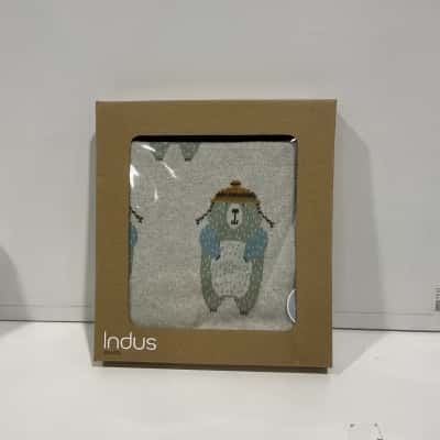 Indus design cotton knit baby blanket 