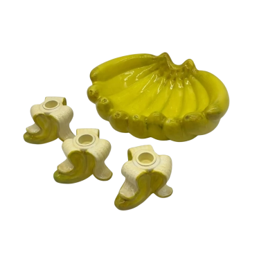 Banana Fruit Bowl and 3x Candle Holders