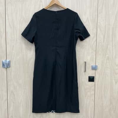 Liz Jordan Womens  Size 12 Midi Dress / Work Dress Black  / White 