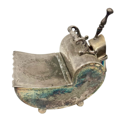 Vintage Silver Metal Sugar Scuttle & Scoop