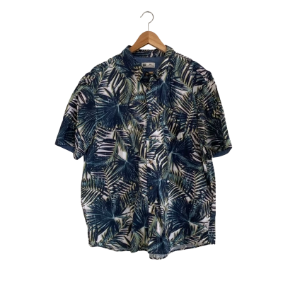 Rivers Mens  Size XXXL Short Sleeve Shirt Floral / Green / Off White / Teal 