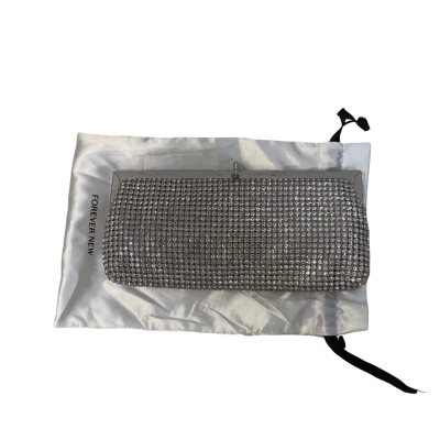 Womens Forever New Silver Clutch 