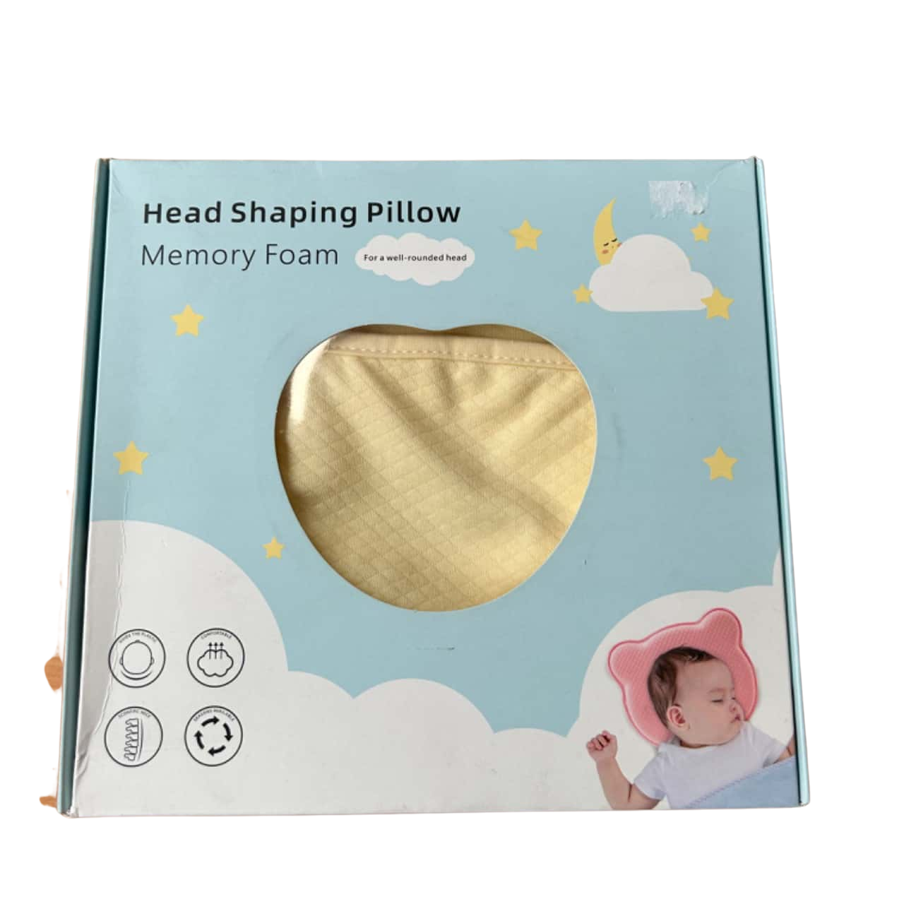Head Shaper Fish Character Pillow For Newborn Yellow main image 1