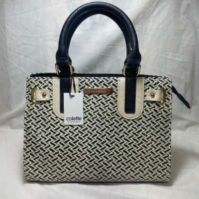 Colette Hayman Mini Tote Bag Black  / White 