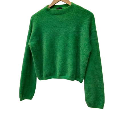 UNE - Women's Cropped Jumper in Pretty Green