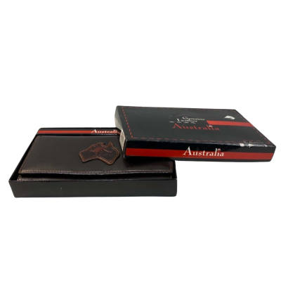 Auslouis Genuine leather Unisex Wallet Brown 