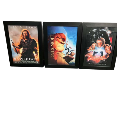 7 Framed Movie Prints 