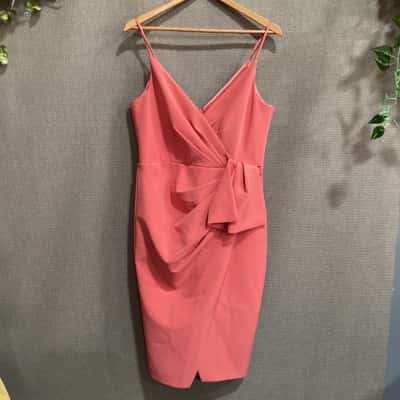  Forever New Alexis Wrap Midi Dress Summer Melon Size 12
