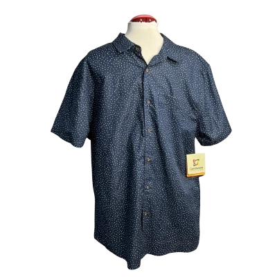 Gondwana Mens  Size XL Hawaiin Shirt Navy Blue / Polka Dot / White 