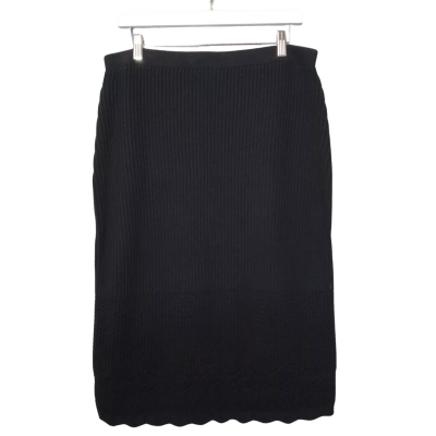 House of Harlow 1960 Women's  Size L Black Knit Midi Skirt  