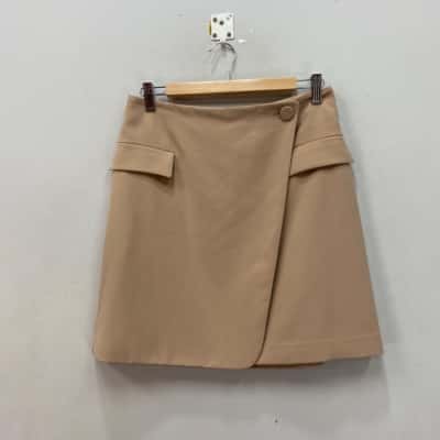 Portmans Womens  Size 10 Wrap Skirt Beige / Natural 