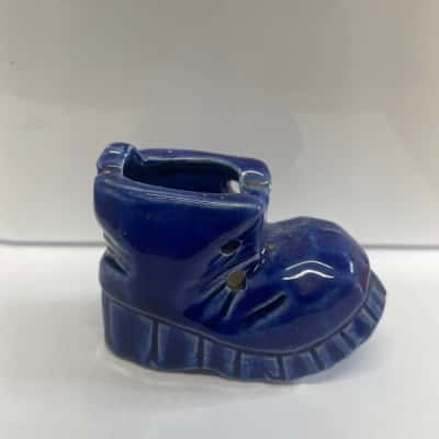 Vintage Blue Shoe Mini Vintage Ashtray