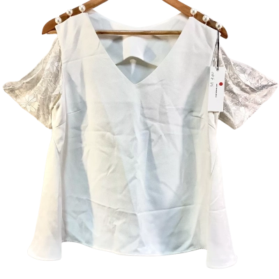 BNWT Viceta Wang Womens  Size 10 Blouse / Off-the-shoulder Top White 