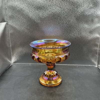One Indiana Carnival Glass Compote/Candy Bowl