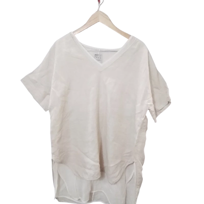 The Ark Womens  Size L Short Sleeve Top Cream 