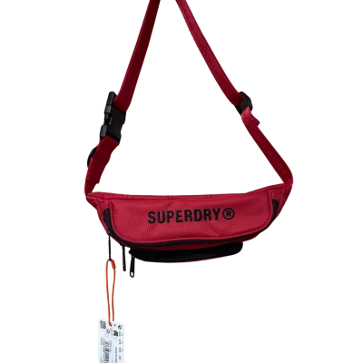 BNWT Superdry Mens Bum Bag Black / Red RRP $59.95