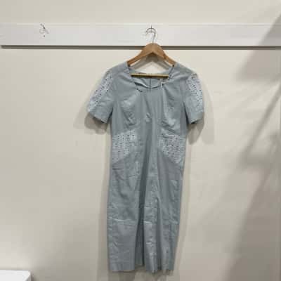 Verge Womens  Size S Short Sleeve Dress  Blue 