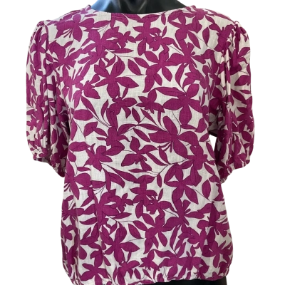 Jeanswest Womens  Size 14 Short Sleeve Top Floral / Pink  / White 