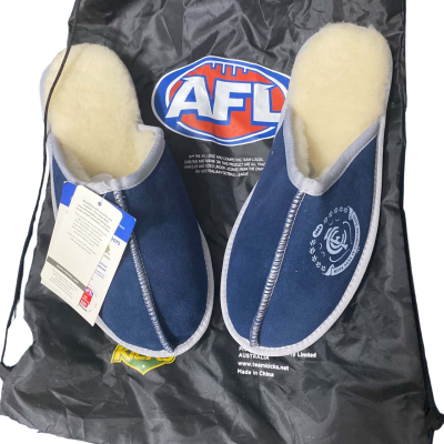AFL Mens  wool slippers Size 10 Blue / Cream 