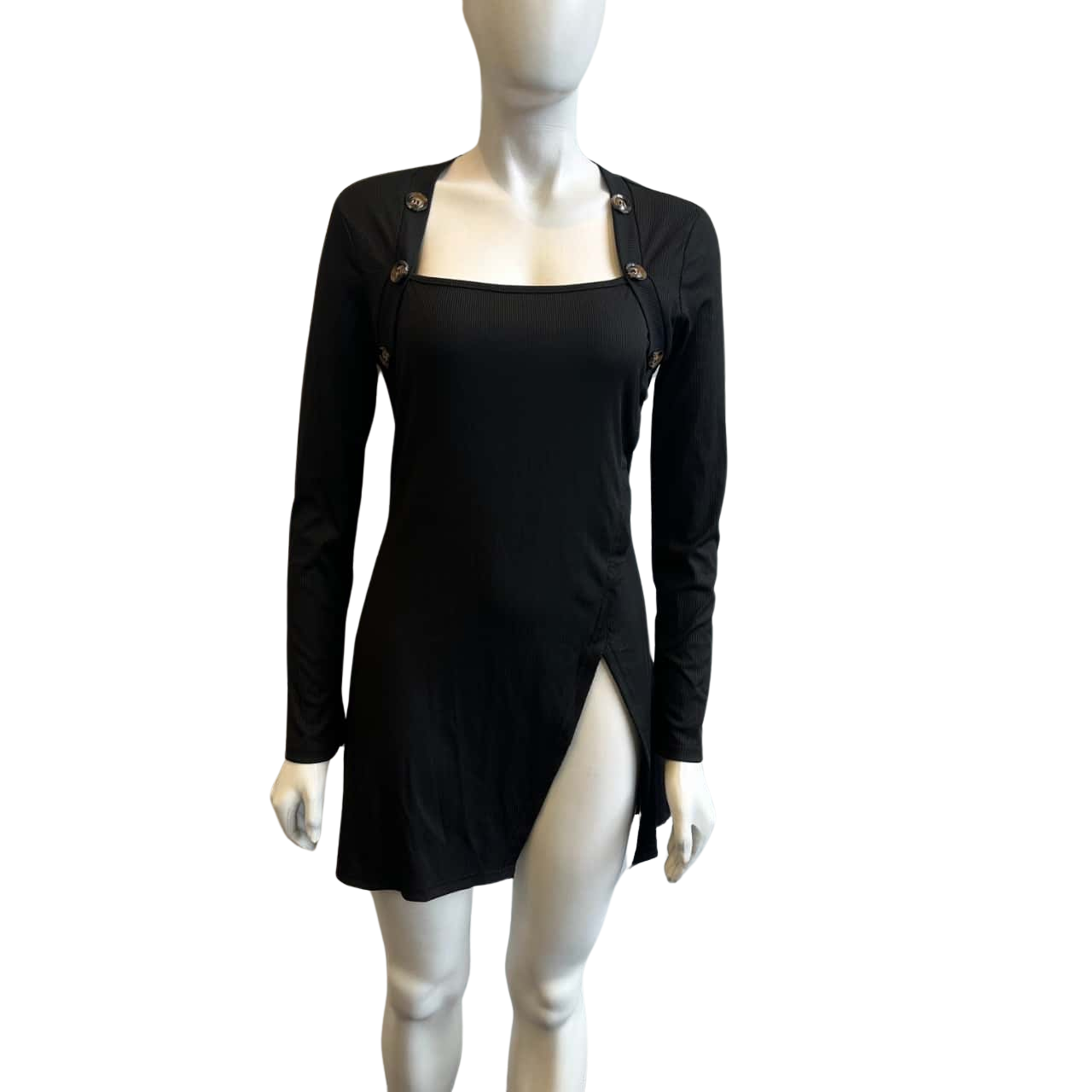 BNWT SHEIN / Frenchy Women's Size 1214 Long Sleeve Mini Dress Black