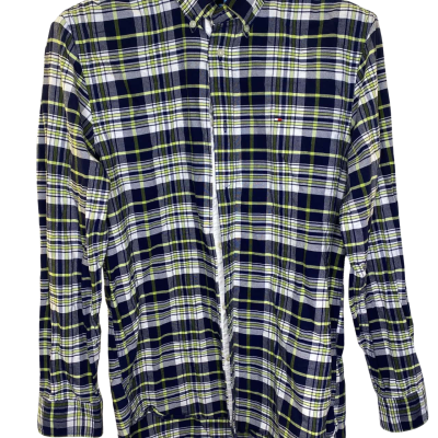 Tommy Hilfiger Mens Shirt Black  / Green / White Size M