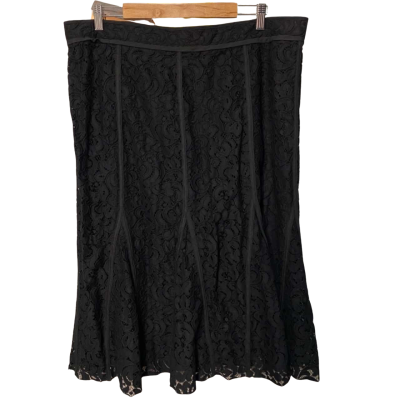 BNWT Liz Jordan Size 16 Black Lace Skirt