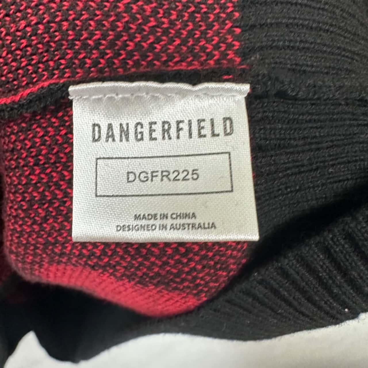 Dangerfield Womens Size 10 Cardigan Black with red heart pattern(s)