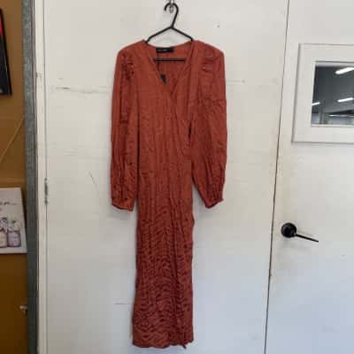 Decjuba Womens  Size S Wrap Dress Burnt Orange / Orange 