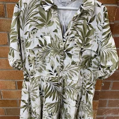 Forever New Womens  Size 16 Khaki Miami Tropical Dress 