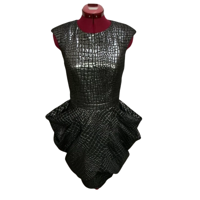 River Island Womens  Size 8 Cocktail Dress Black  / Pattern / Silver 