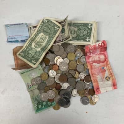 Foreign Coins + Notes (Assorted Bulk)