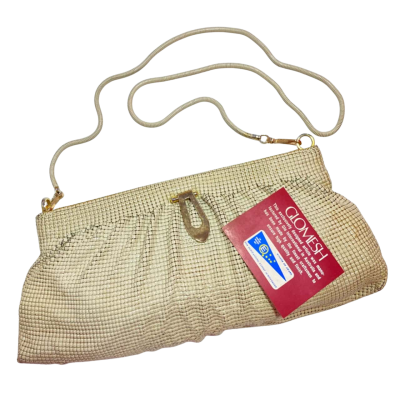 Glomesh Womens Cream Cross Body Bag 